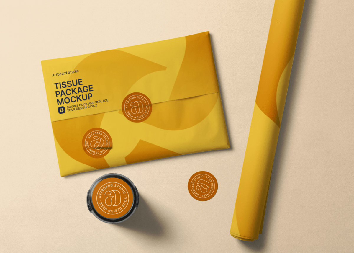 These necessary kits provide tools for painting, drawing and editing photographs with the use of a computer. Tissue Package Mockup Scene