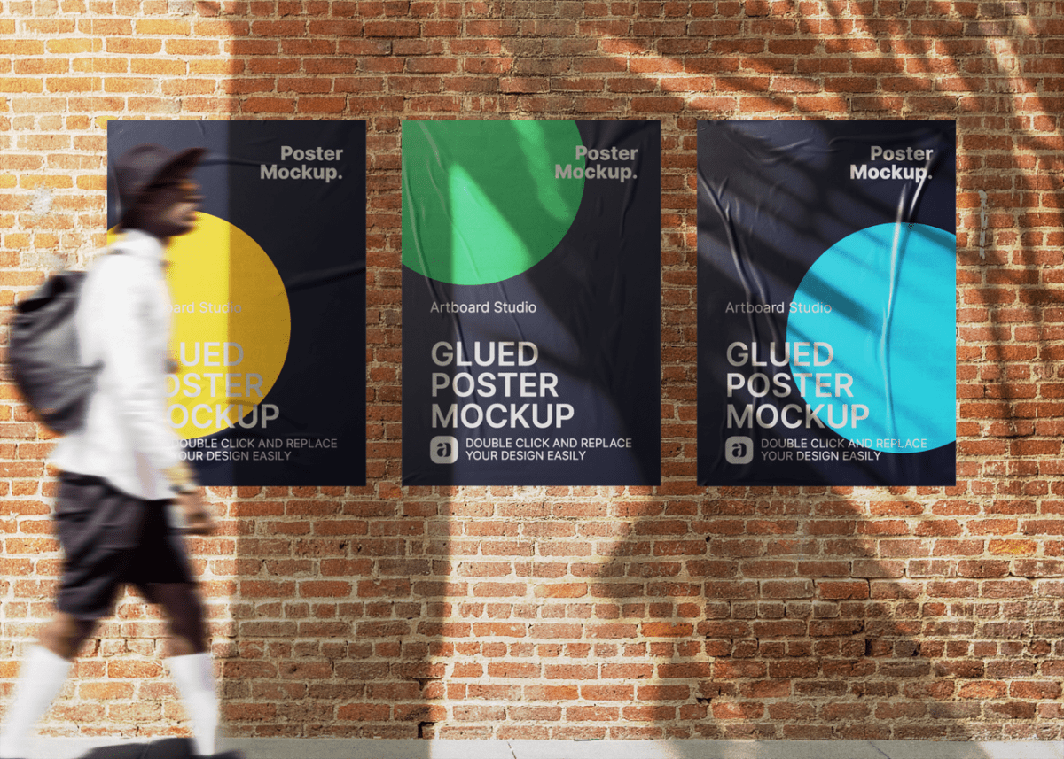 Discover 2 free urban poster mockup designs on dribbble. Glued Urban Poster Mockup Template