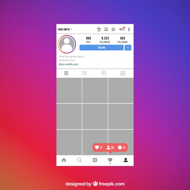 And a detailed profile with a bio, number of followers, posts, etc. 70 Free Instagram Mockup Templates Post Story Feed Ad Page Live Grid